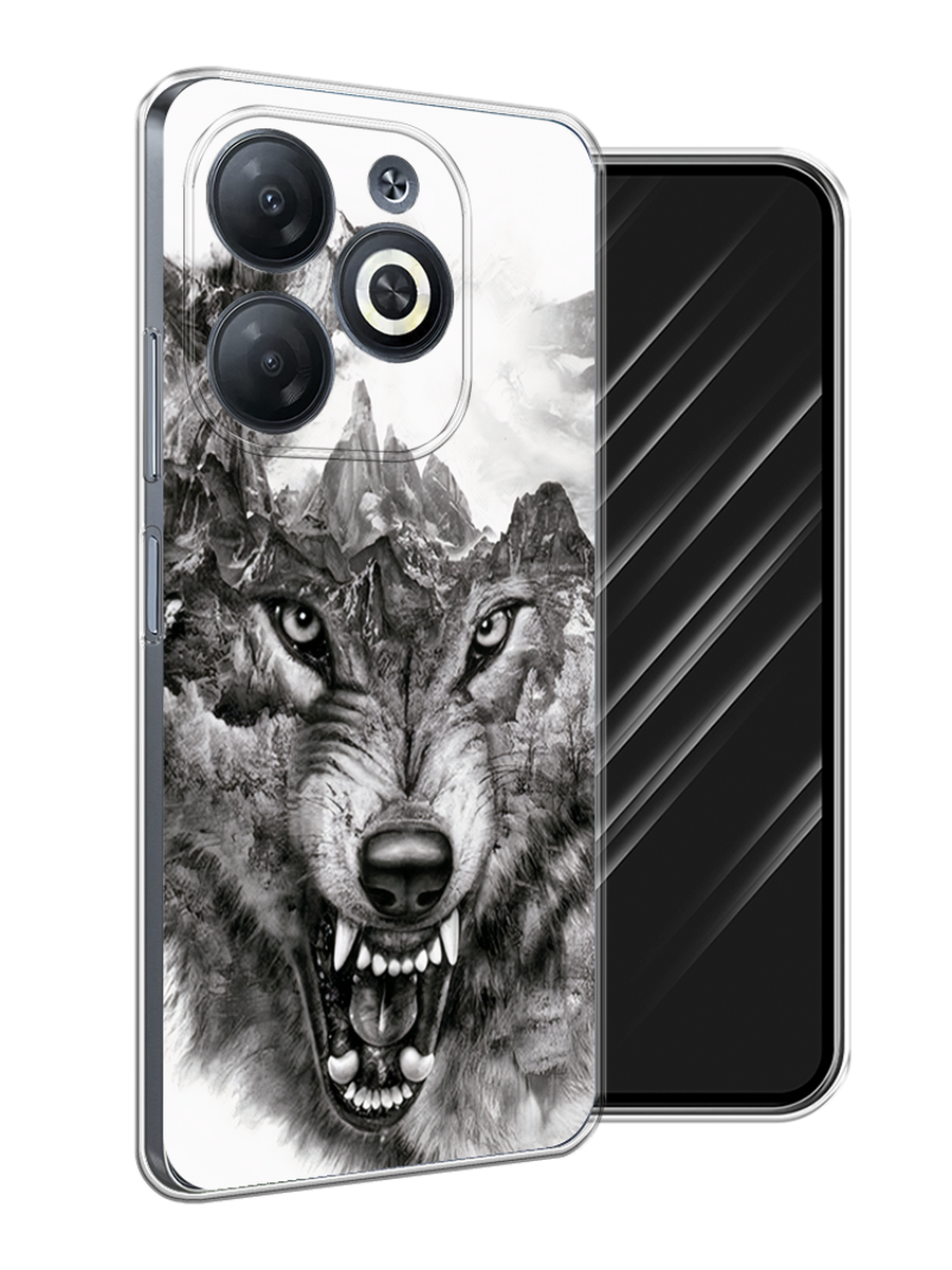 

Чехол Awog на Infinix Smart 8/8 HD/Hot 40i "Волк в горах", Серый;белый;бежевый, 3105650-1