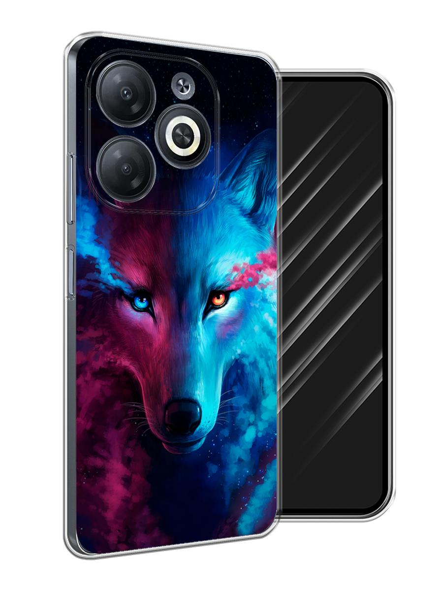 

Чехол Awog на Infinix Smart 8/8 HD/Hot 40i "Волшебный волк", Голубой;розовый, 3105650-1