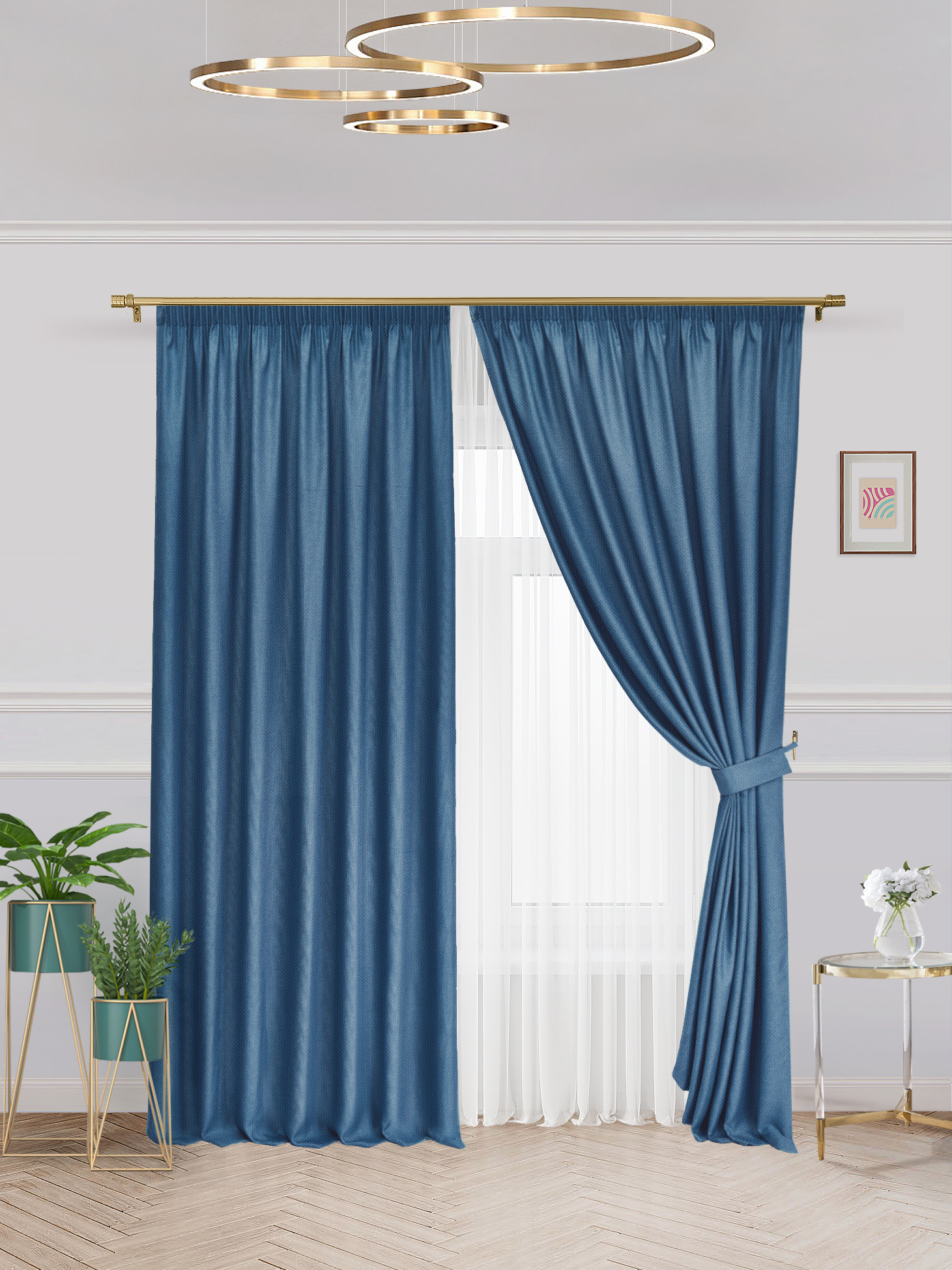 

Комплект штор Рогожка Fresco блэкаут 150х260см 2 шт, k_Rog_300X260_sin, rog_lenta