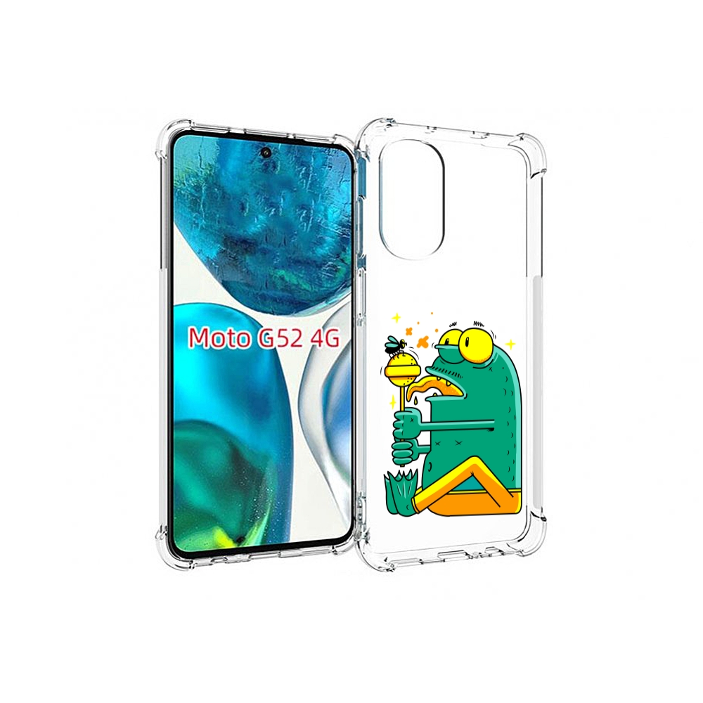 

Чехол MyPads Зеленая лягушка с чупа чупсом для Motorola Moto G82 / Moto G52, Прозрачный, Tocco