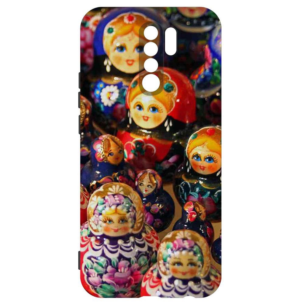 

Чехол-накладка Krutoff Soft Case Матрешка для Xiaomi Redmi 9, Черный