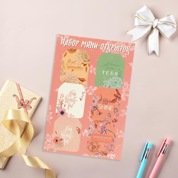 

Набор из 6 шильдиков на подарки «Для самой милой», 16 × 24 см, Коллекция упаковки "Нежные цветы"