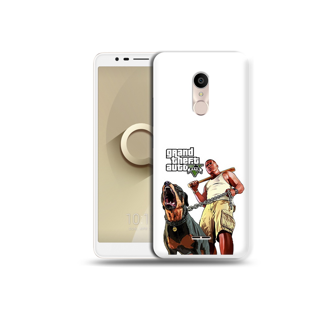 

Чехол MyPads Tocco для Alcatel 3C 5026D GTA грозная собака, Прозрачный, Tocco