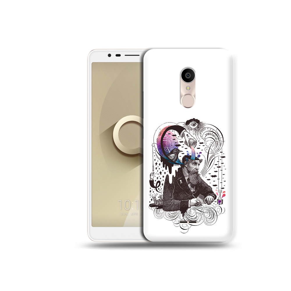 

Чехол MyPads Tocco для Alcatel 3C 5026D абстракция думающий мужчина, Прозрачный, Tocco