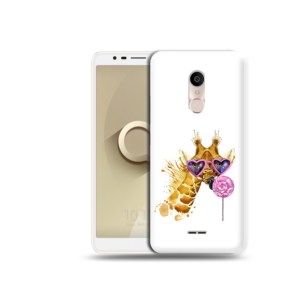 

Чехол MyPads Tocco для Alcatel 3C 5026D акварельный жираф, Прозрачный, Tocco