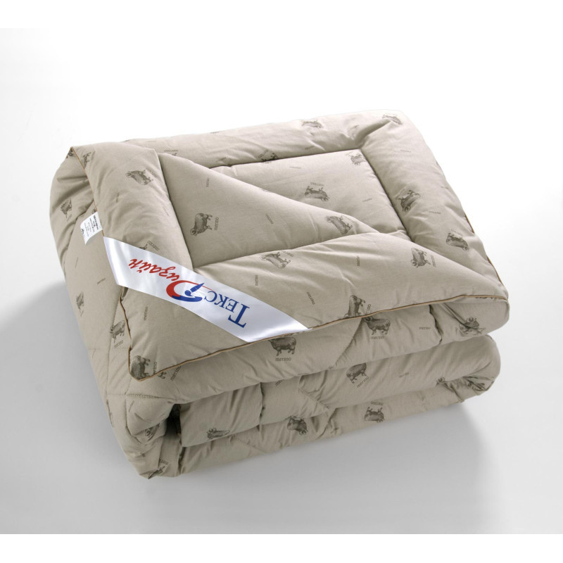 Одеяло евро (200х200 см) тик Овечий пласт теплое