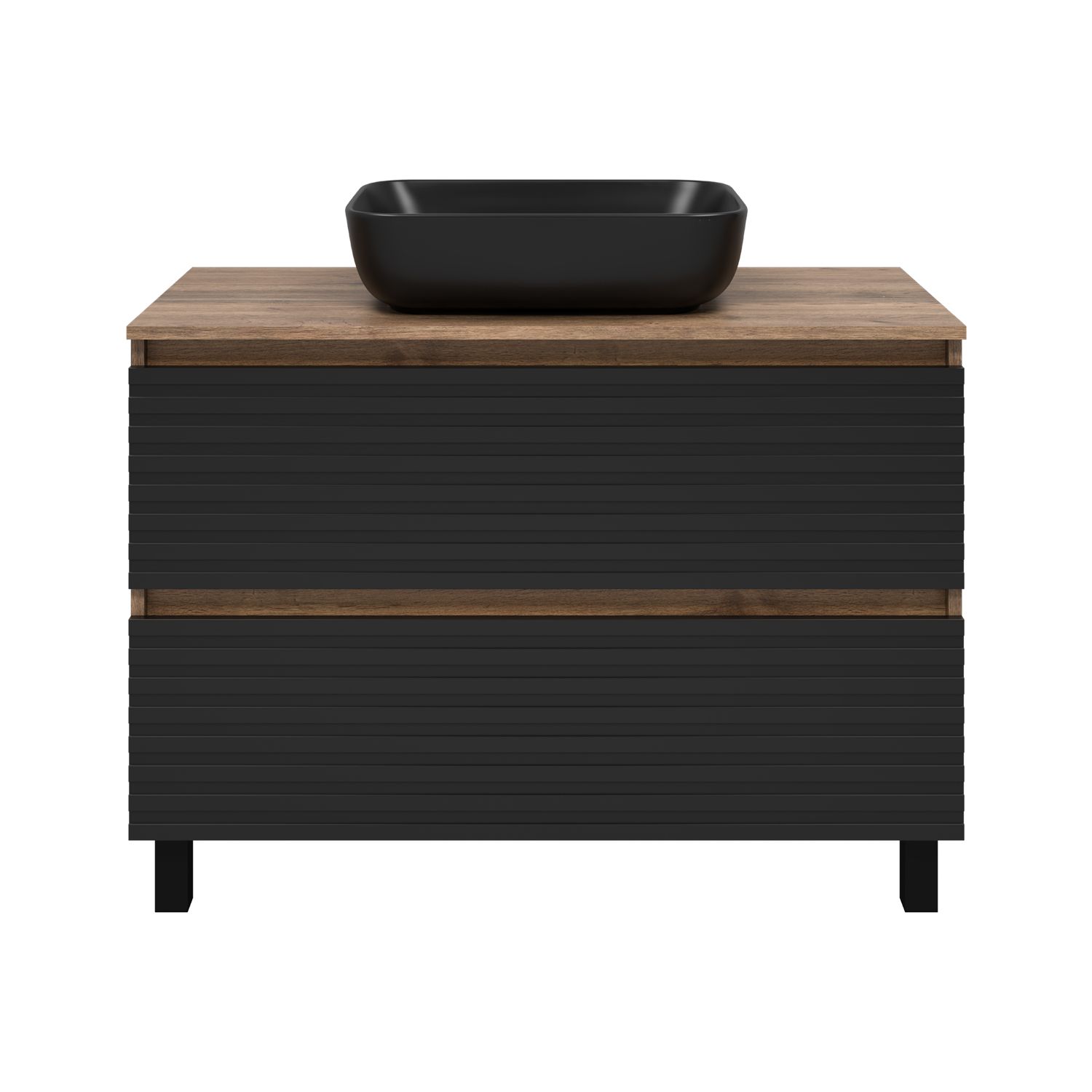 

Тумба с раковиной Brevita Dakota 100 напольная, Черный;коричневый, 87