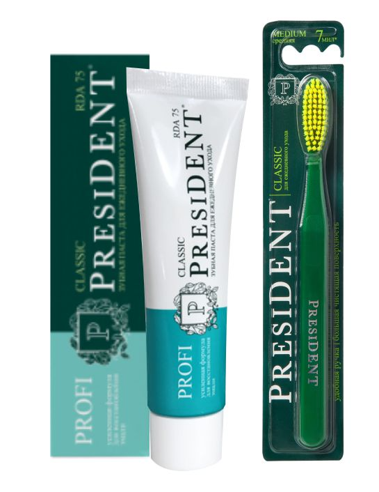 

Набор PresiDENT PROFI Classic паста + щетка 7 МИЛ