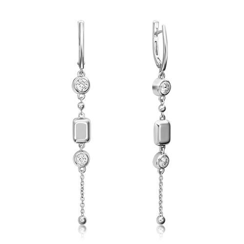 

Серьги подвески из серебра PLATINA jewelry 02-4523-00, фианит, 02-4523-00
