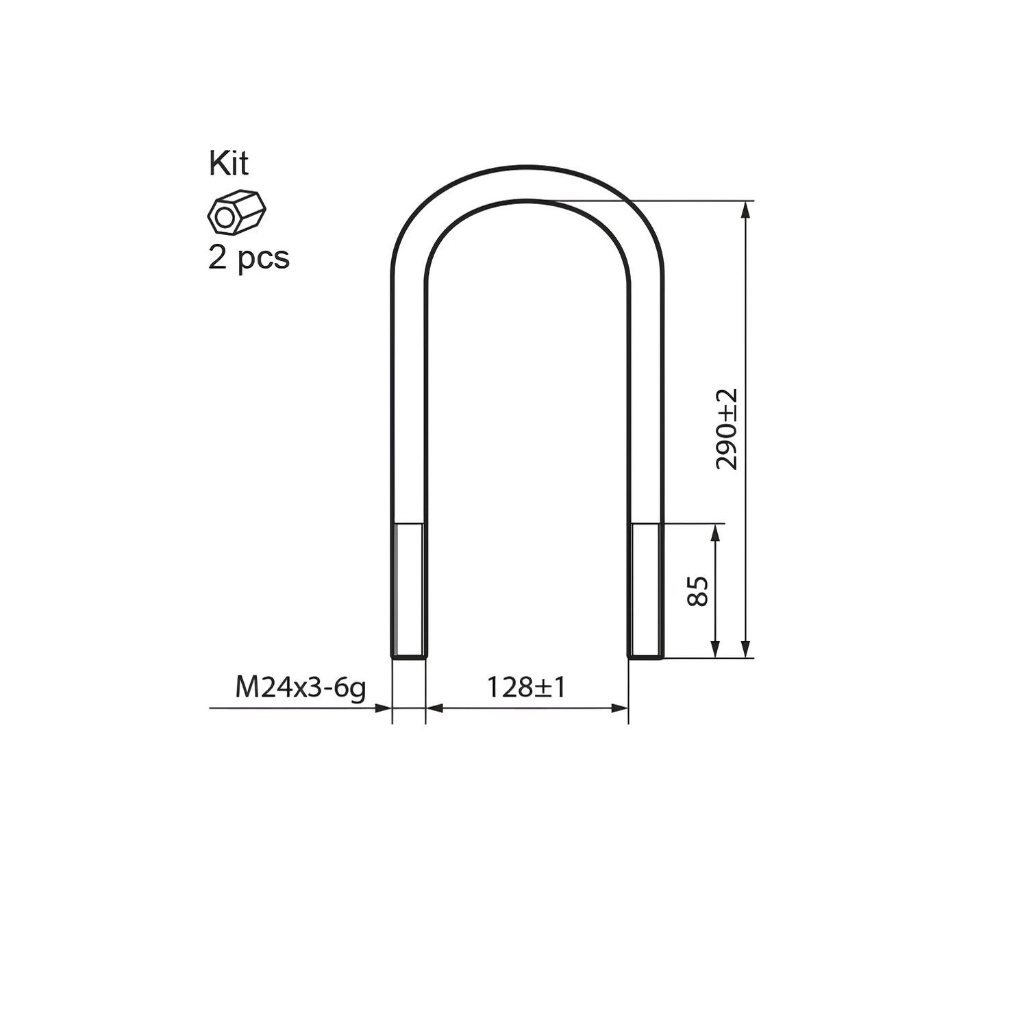 

EXOVO Стремянка рессоры м24x3x125х290 1шт