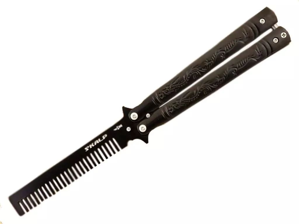Нож-бабочка Ножемир Skalp черный BRA-20 расческа
