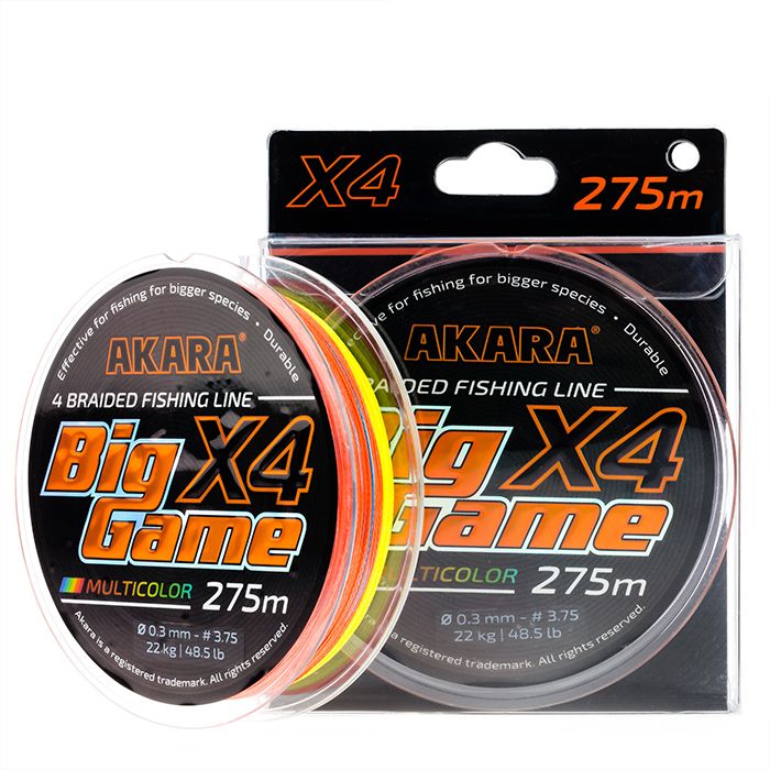 

Шнур рыболовный плетеный Akara Big Game Multicolor 275 м 0,50, Разноцветный, Big Game Multicolor 275м.