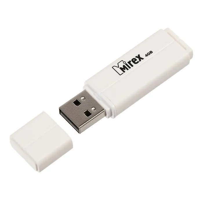 

Флешка Mirex LINE WHITE, 4 Гб, USB2.0