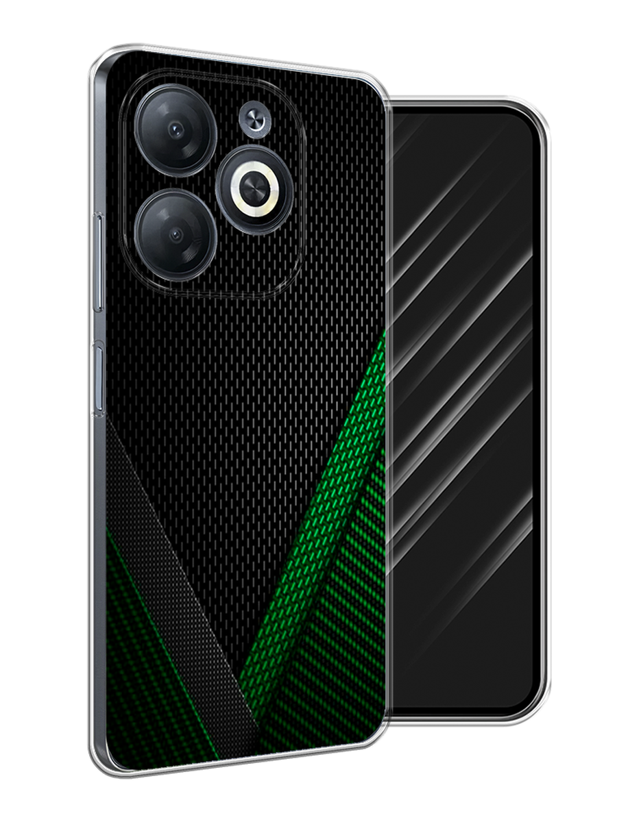

Чехол Awog на Infinix Smart 8/8 HD/Hot 40i "Зеленый карбон", Черный;зеленый, 3105650-1