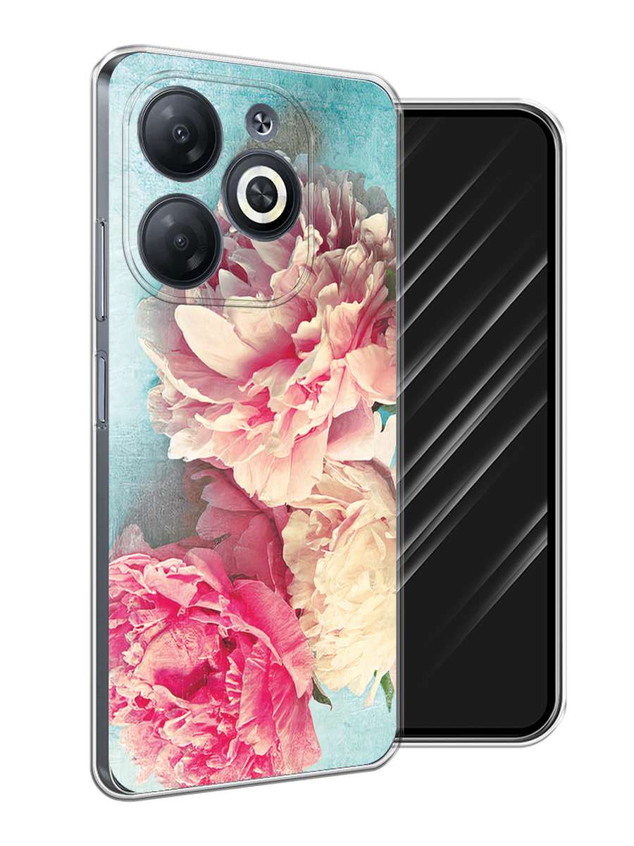 

Чехол Awog на Infinix Smart 8/8 HD/Hot 40i "Пионы new", Бирюзовый, 3105650-1