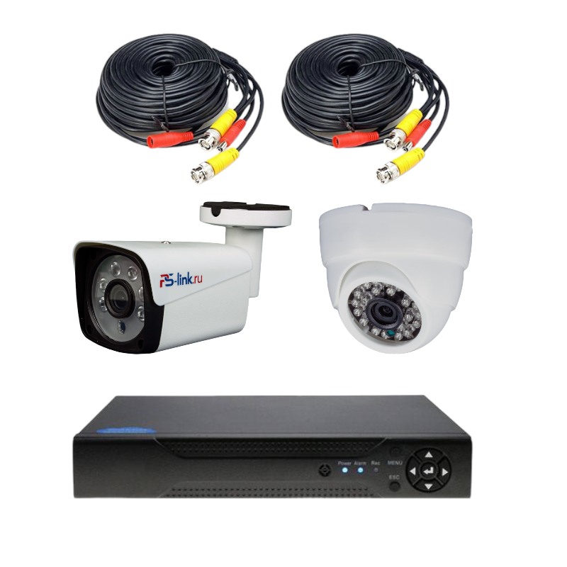 Комплект видеонаблюдения AHD 2Мп Ps-Link KIT-B202HD 1 камера для помещения 1 для улицы втулка задняя dream bike 36 отверстий под трещотку old 135 под эксцентрик под диск ось 3 8