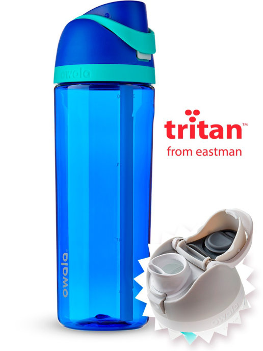 Спортивная бутылка OWALA для воды с трубочкой и широким горлышком FreeSip Tritan, 739 мл