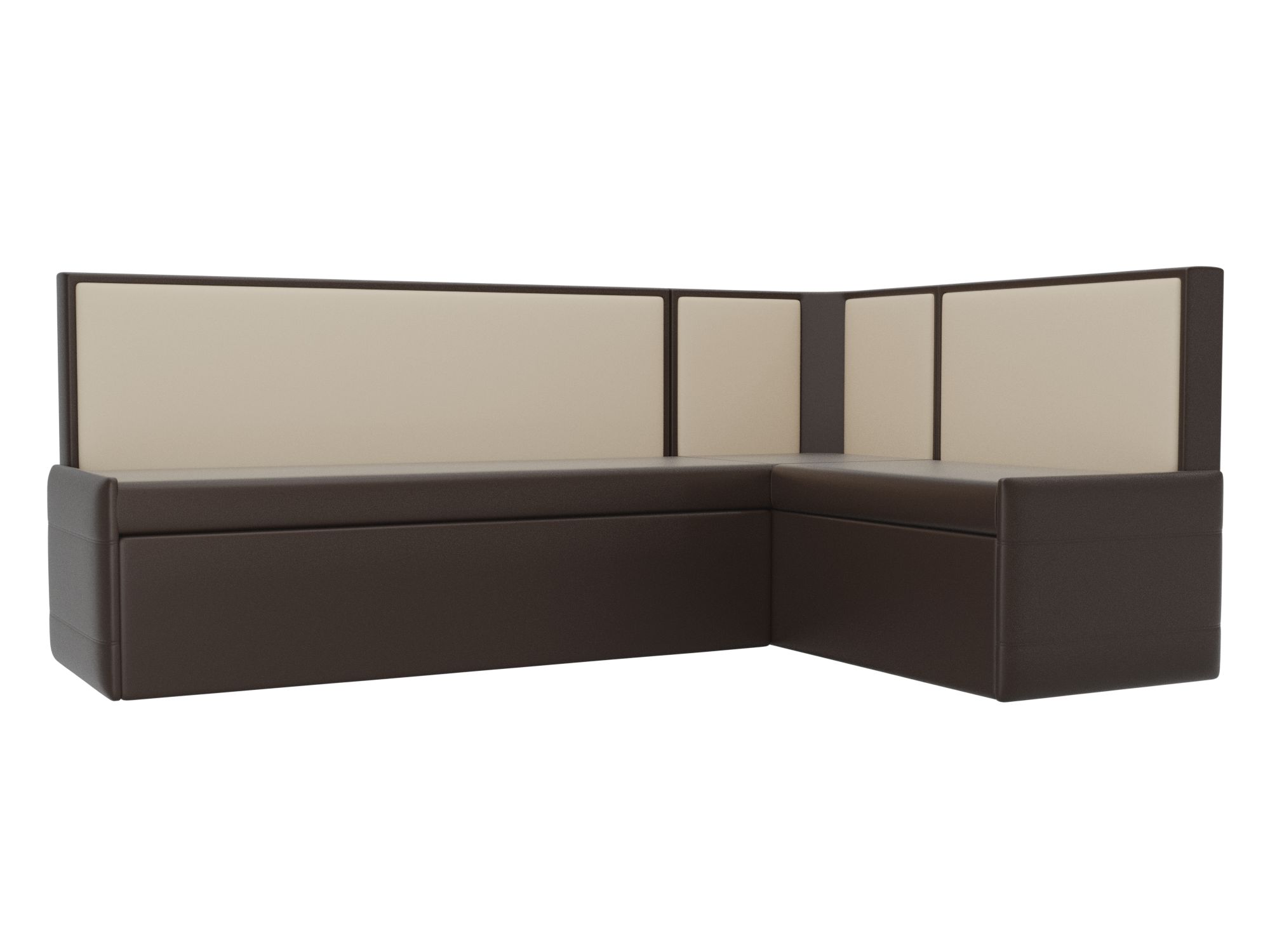 

Диван кухонный Лига Диванов Кристина правый угол 191x130x85, иск кожа, бежевый/коричневый, Кристина