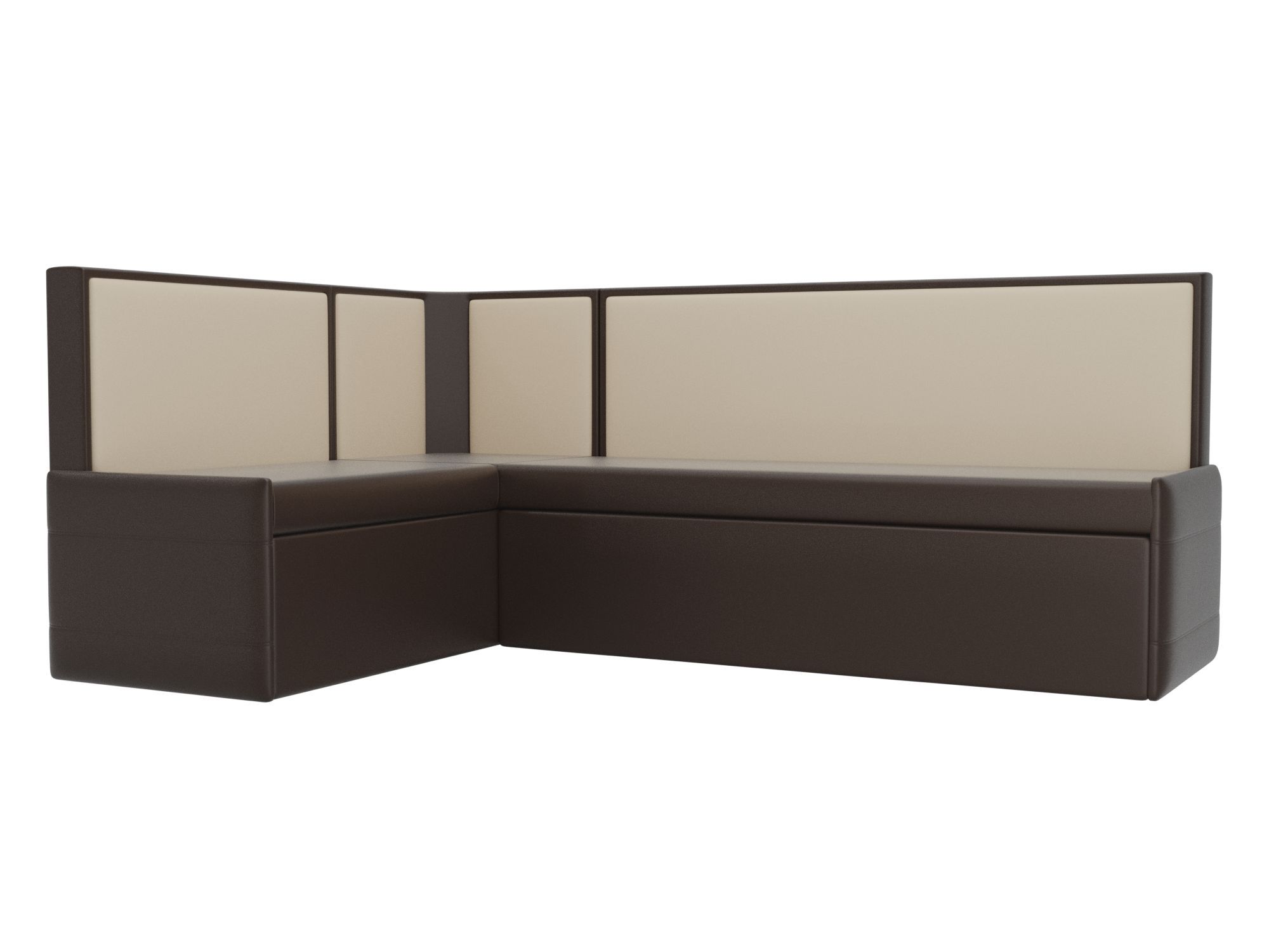 

Диван кухонный Лига Диванов Кристина левый угол 191x130x85, иск кожа, бежевый/коричневый, Кристина