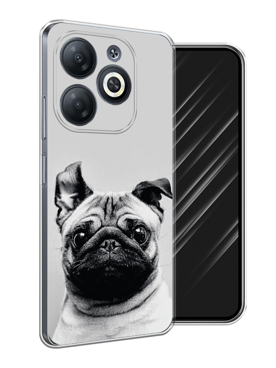 

Чехол Awog на Infinix Smart 8/8 HD/Hot 40i "Ушастый мопс", Серый, 3105650-1