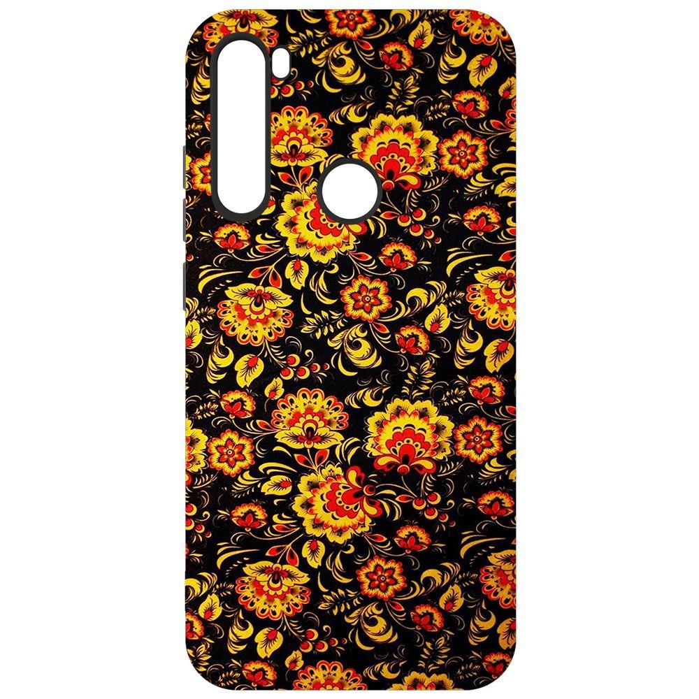 

Чехол-накладка Krutoff Soft Case Хохлома для Xiaomi Redmi Note 8/Note 8 (2021), Черный
