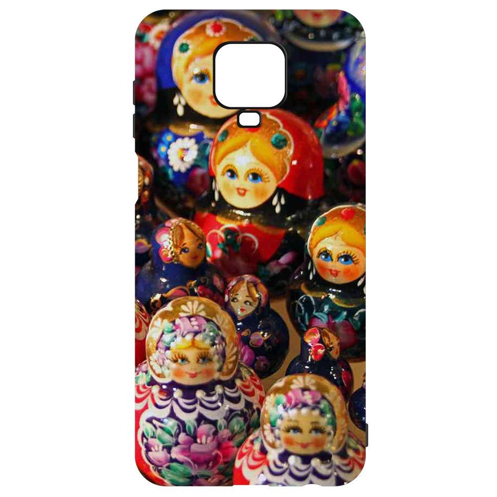 

Чехол-накладка Krutoff Soft Case Матрешка для Xiaomi Redmi Note 9S, Черный