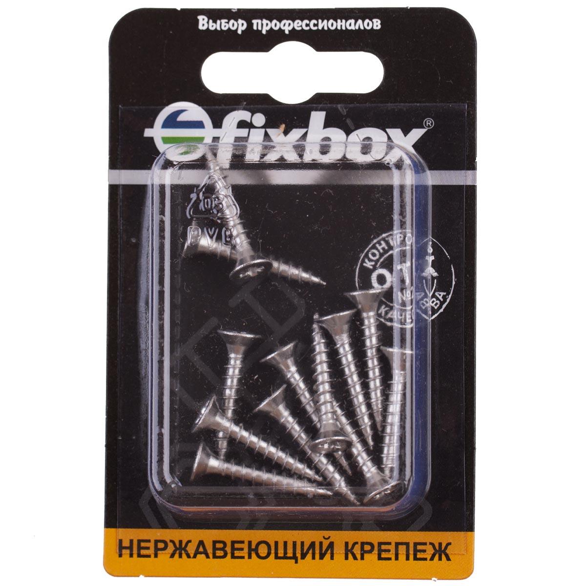 Саморезы Fixbox универсальные, нержавеющие, 4,0х25 мм, 566130, 12 шт. саморезы fixbox универсальные нержавеющие 3 5х16 мм 566050 12 шт