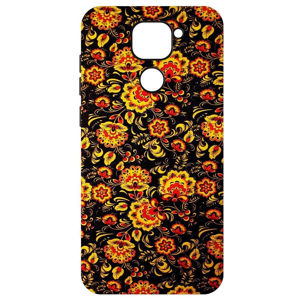 

Чехол-накладка Krutoff Soft Case Хохлома для Xiaomi Redmi Note 9, Черный