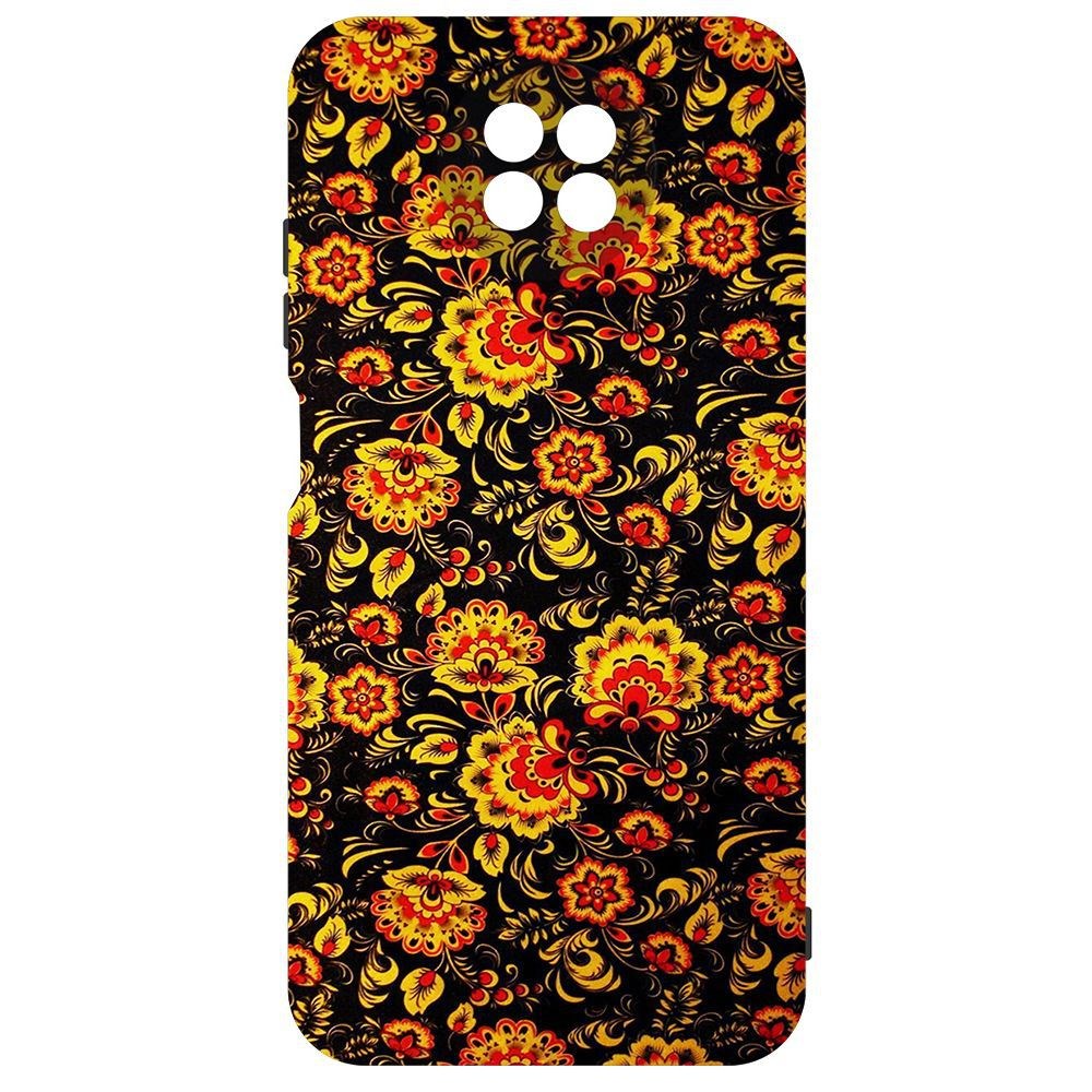 

Чехол-накладка Krutoff Soft Case Хохлома для Xiaomi Redmi Note 9T, Черный