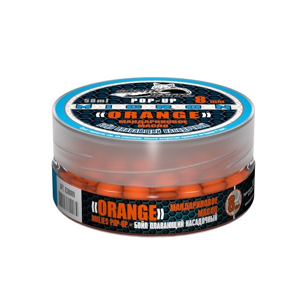 фото Бойлы насад. плав. sonik baits orange-tangerine oil micron fluo pop-ups 8мм 50мл