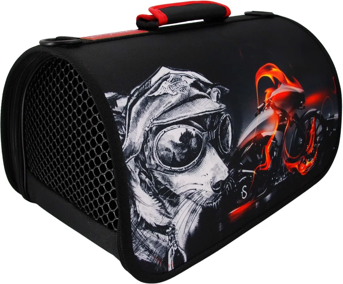 

Переноска для кошек и собак Optimum Moto Dog, до 7 кг, мультиколор, пластик, 49x26x26 см