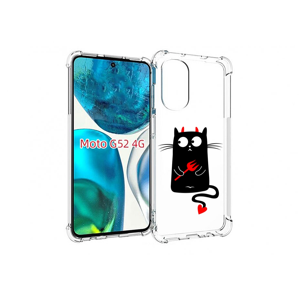 

Чехол MyPads Кот демон для Motorola Moto G82 / Moto G52, Прозрачный, Tocco