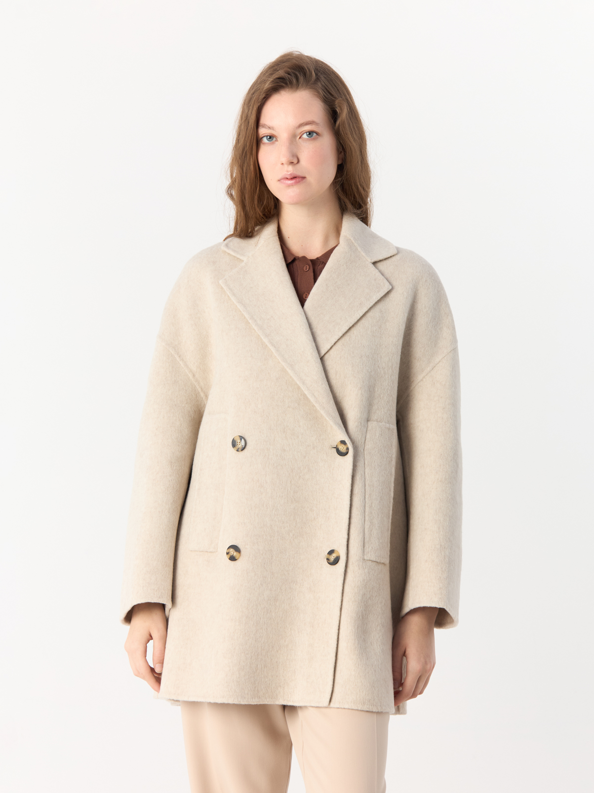Пальто женское Bimba Y Lola, 232BR0453 10090, бежевое, размер XS