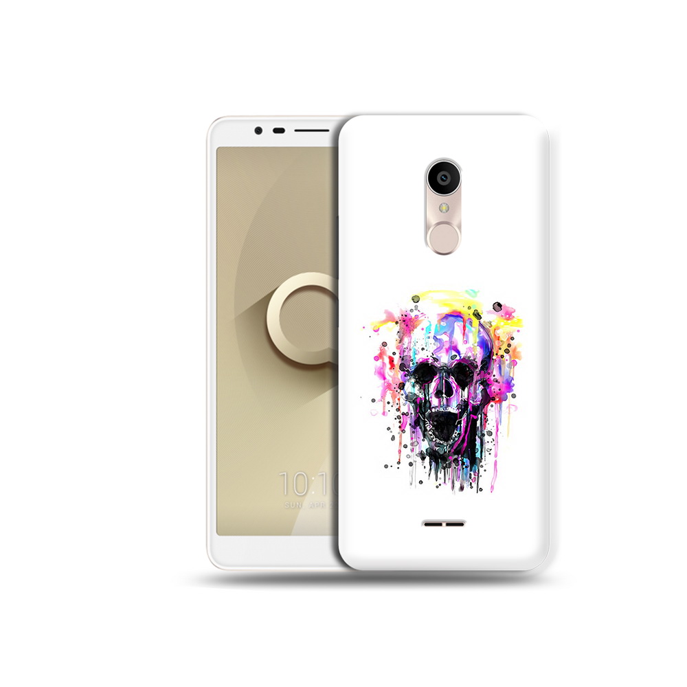 

Чехол MyPads Tocco для Alcatel 3C 5026D граффити череп, Прозрачный, Tocco