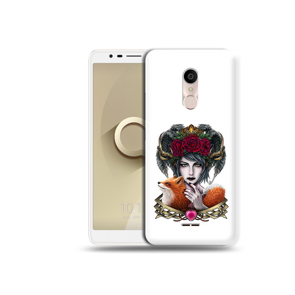 

Чехол MyPads Tocco для Alcatel 3C 5026D девушка с лисой, Прозрачный, Tocco