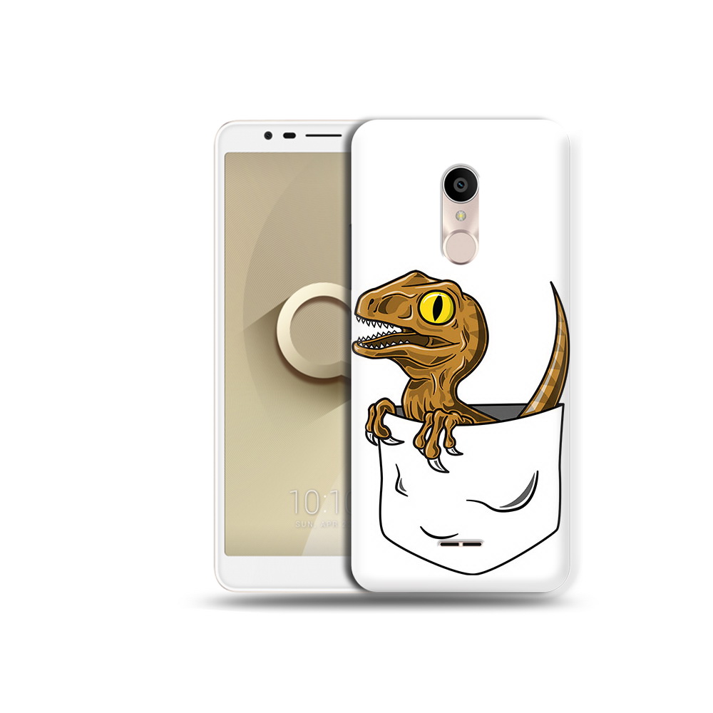

Чехол MyPads Tocco для Alcatel 3C 5026D динозавр в кармане, Прозрачный, Tocco