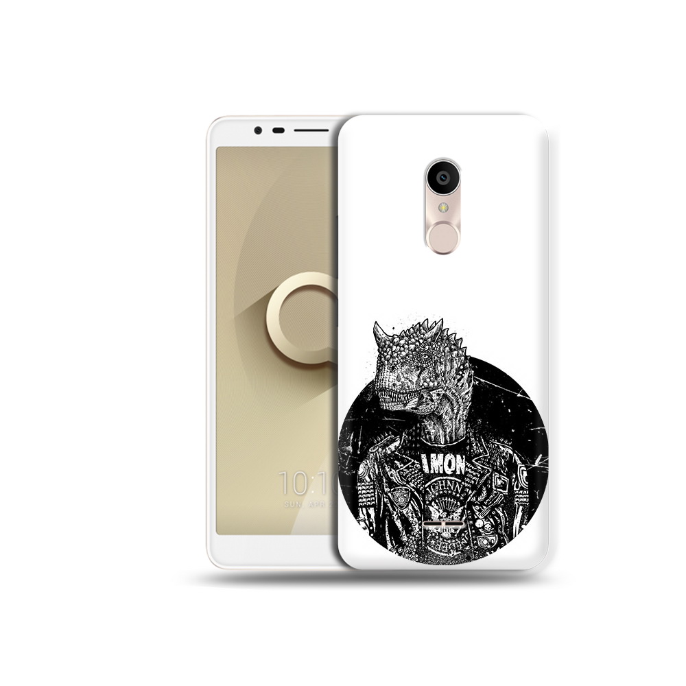 

Чехол MyPads Tocco для Alcatel 3C 5026D динозавр в куртке, Прозрачный, Tocco