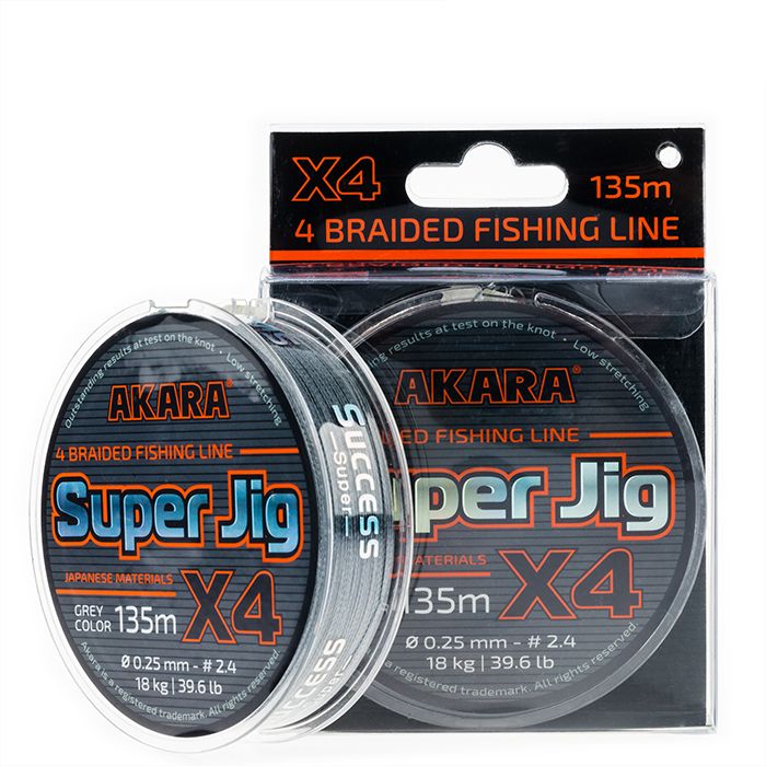 

Шнур Akara Super Jig Gray 135 м 0,16, Super Jig Gray 135м.