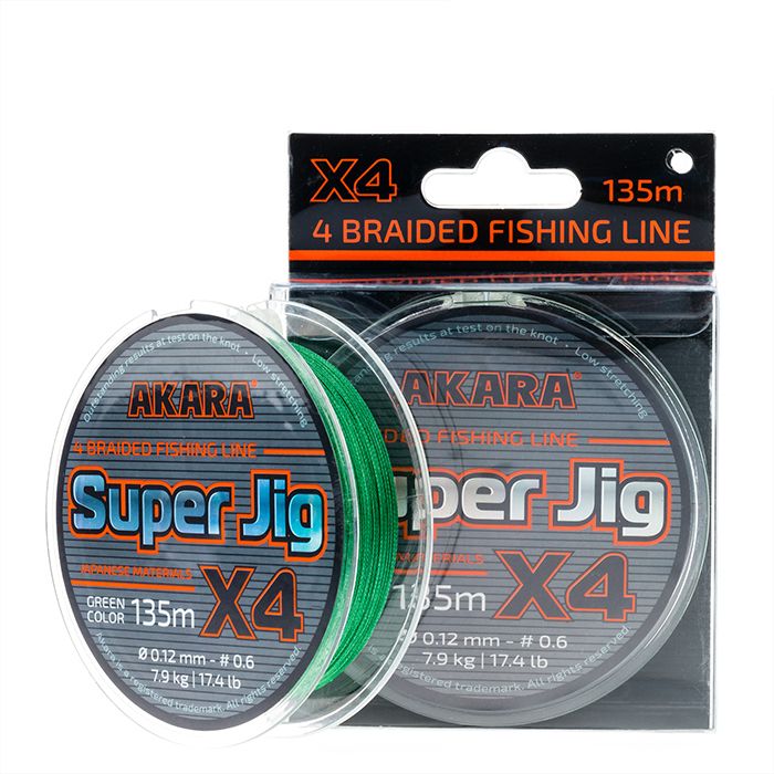

Шнур Akara Super Jig Green 135 м 0,10, Зеленый, Super Jig Green 135м.