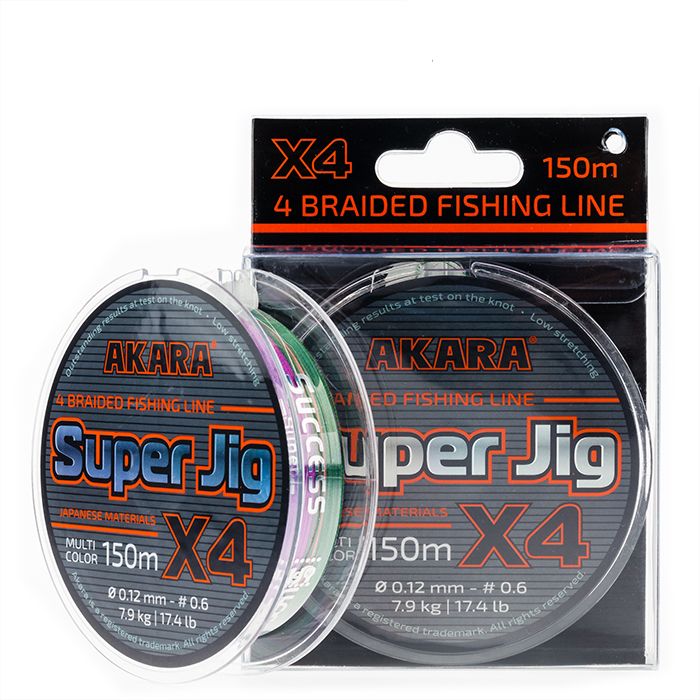 

Шнур Akara Super Jig Multicolor 150 м 0,10, Разноцветный, Super Jig Multicolor 150м.