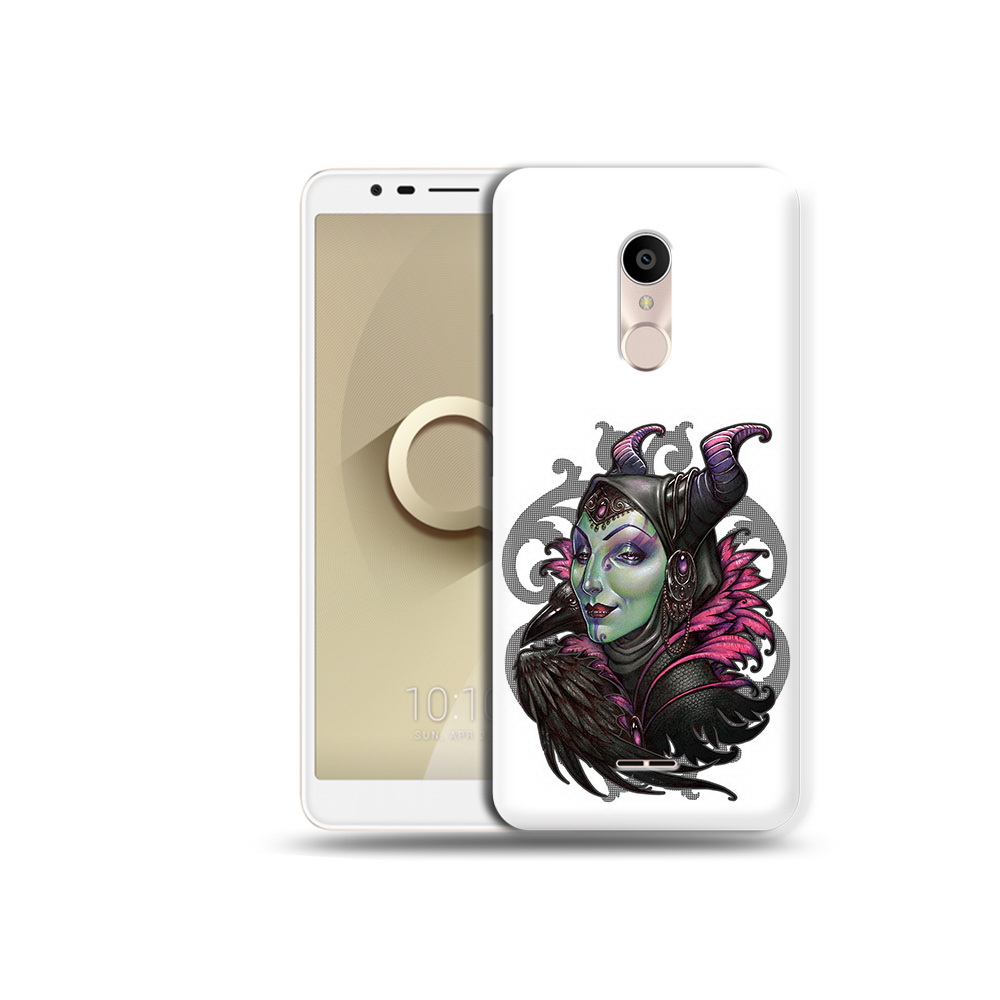 

Чехол MyPads Tocco для Alcatel 3C 5026D зеленая девушка с вороном, Прозрачный, Tocco