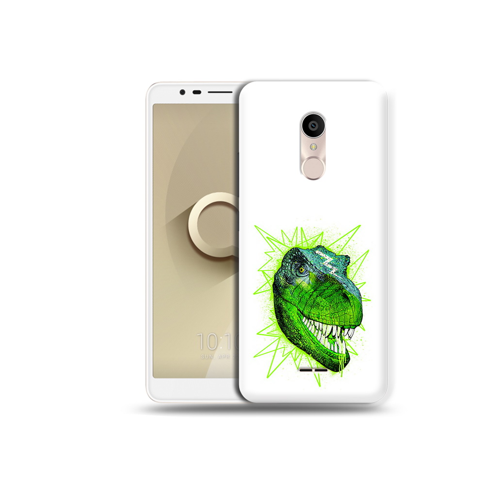 

Чехол MyPads Tocco для Alcatel 3C 5026D зеленый динозавр, Прозрачный, Tocco