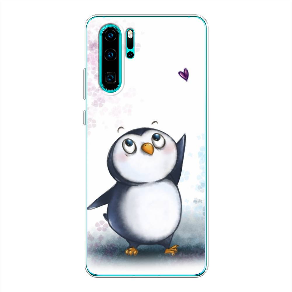 фото Чехол awog "пингвин и сердечко" для huawei p30 pro