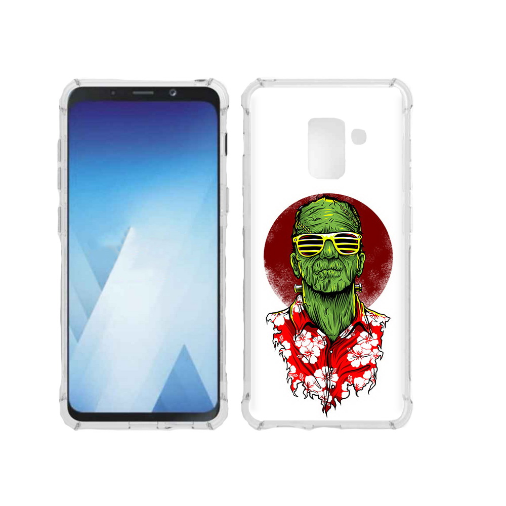 

Чехол MyPads Tocco для Samsung Galaxy A5 (2018) крутой зеленый мужчина в очках, Прозрачный, Tocco