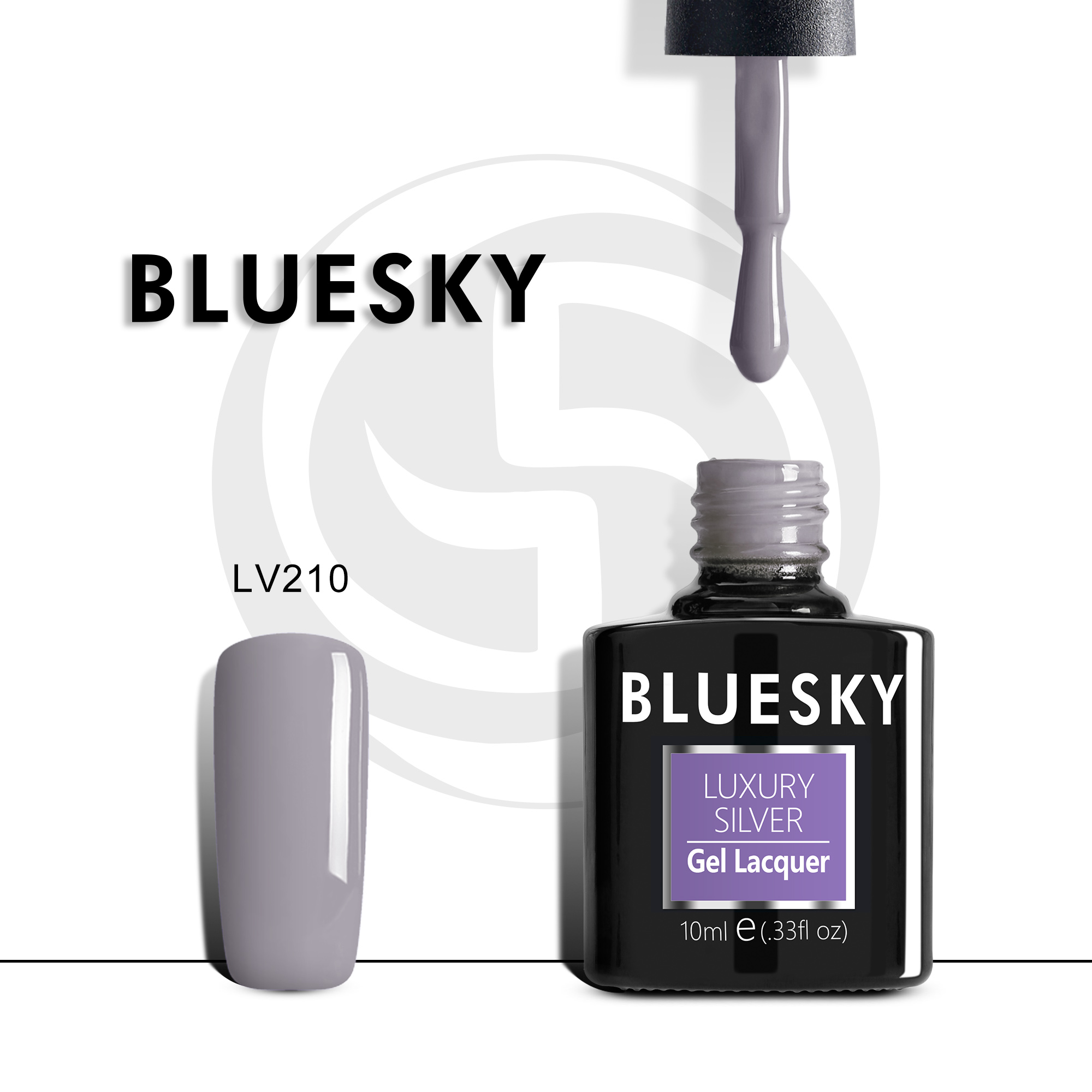 

Гель-лак №210 Luxury Silver 10 мл, BLUESKY