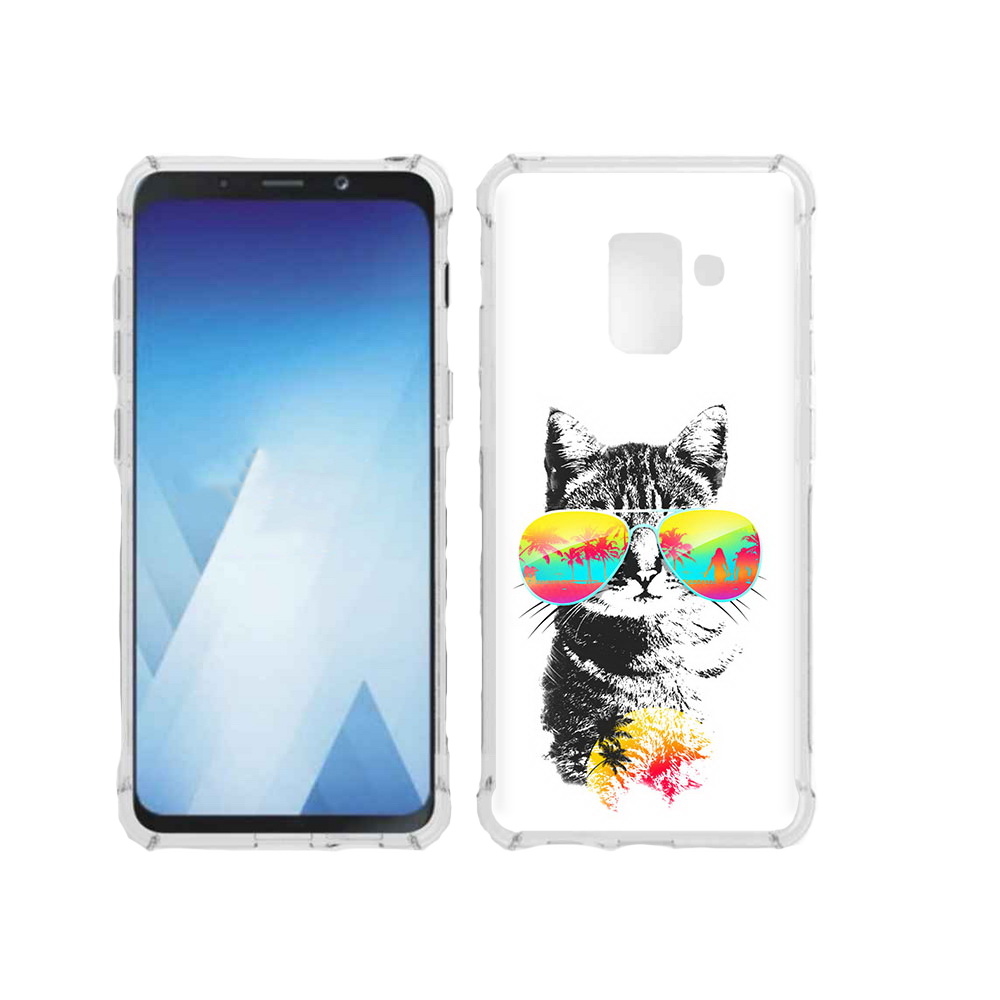 

Чехол MyPads Tocco для Samsung Galaxy A5 (2018) крутой кот (PT95317.573.425), Прозрачный, Tocco