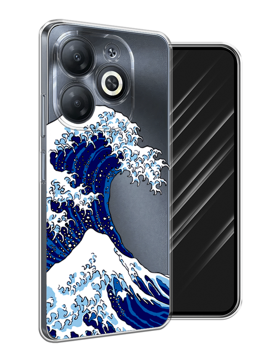 

Чехол Awog на Infinix Smart 8/8 HD/Hot 40i "Волна в Канагаве", Синий;белый, 3105650-1