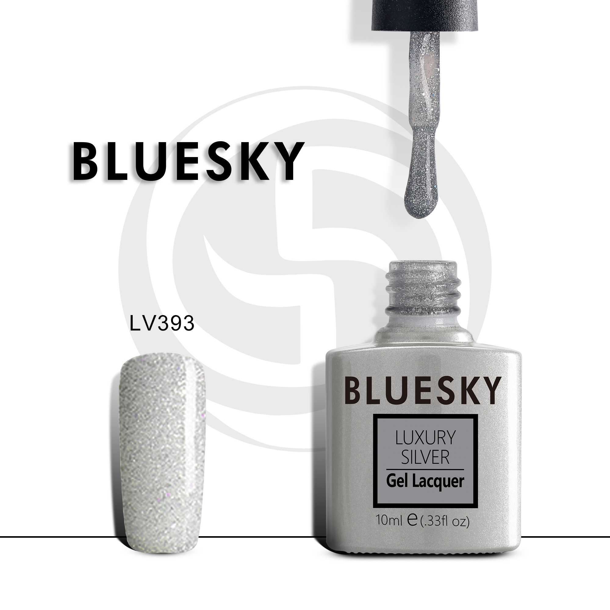 

Гель-лак №393 Luxury Silver 10 мл, BLUESKY