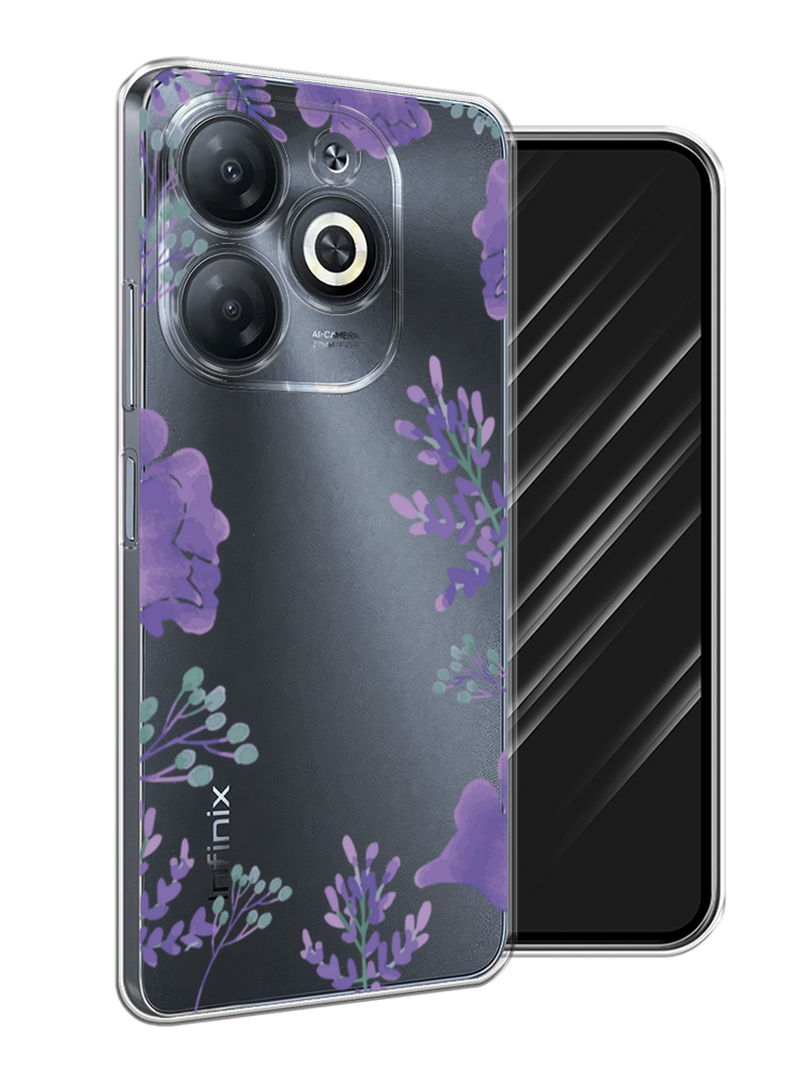 

Чехол Awog на Infinix Smart 8/8 HD/Hot 40i "Сиреневая цветочная рамка", Прозрачный;фиолетовый, 3105650-1