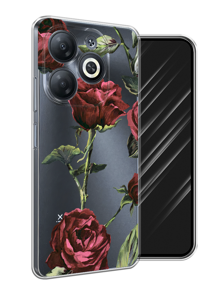 

Чехол Awog на Infinix Smart 8/8 HD/Hot 40i "Бордовые розы фон", Бордовый, 3105650-1